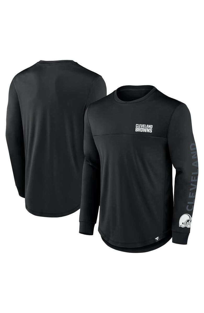 FANATICS Men's Fanatics Black Cleveland Browns Blackout Long Sleeve T-Shirt, Main, color, Black