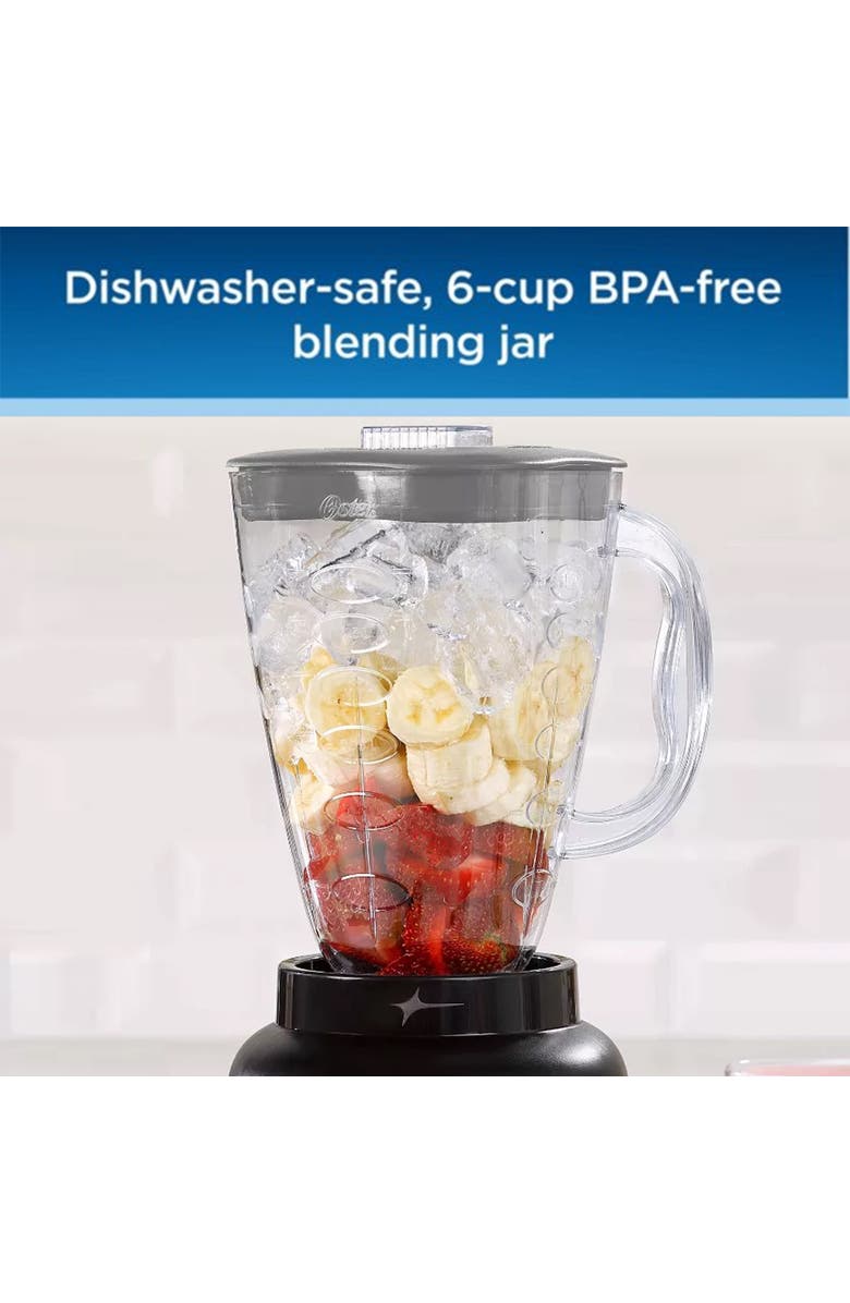 OSTER 6 Cup 5 Speed 700 Watt Plastic Jar Easy To Use Blender, Alternate, color, Black