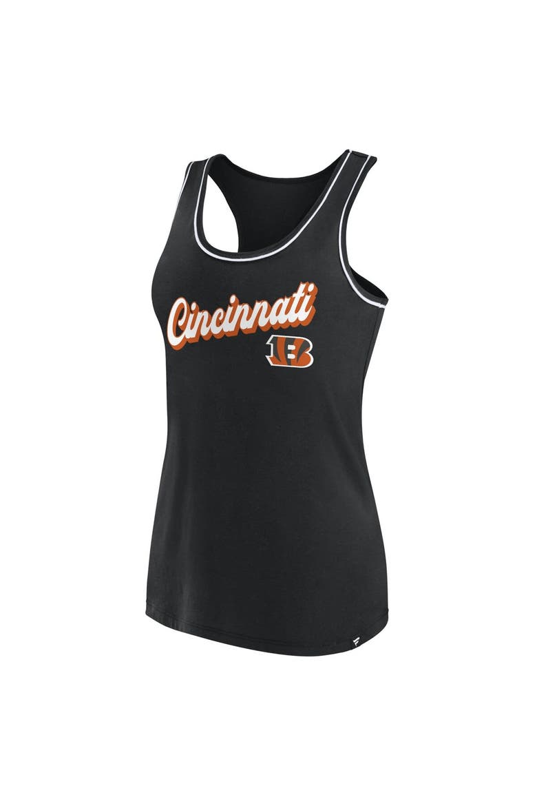 Women's Fanatics Branded Black Cincinnati Bengals Wordmark Logo Racerback Scoop Neck Tank Top, Alternate, color, Black