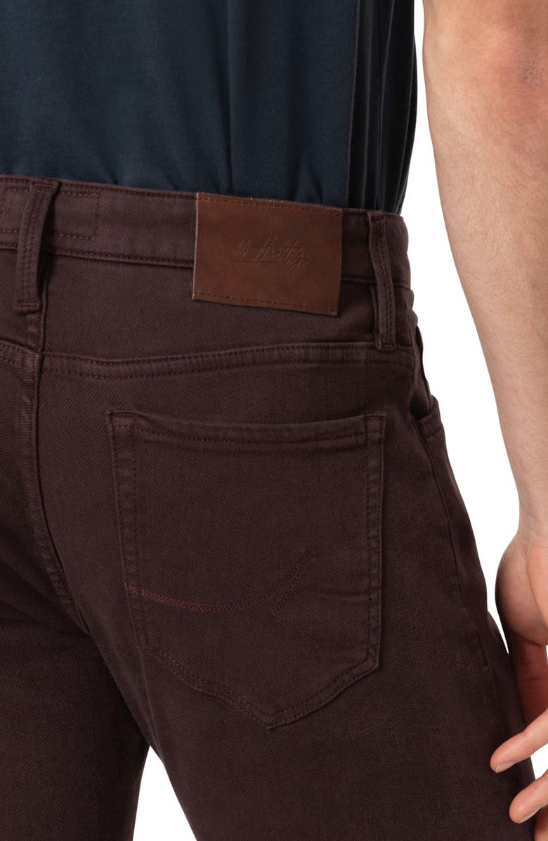 34 Heritage Charisma Relaxed Straight Leg Twill Pants, Alternate, color, Burgundy Diagonal