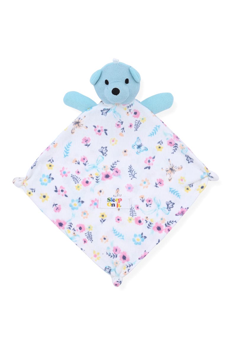 Fitted One-Piece Pajamas & Bear Blanket Toy, Alternate, color, BLUE