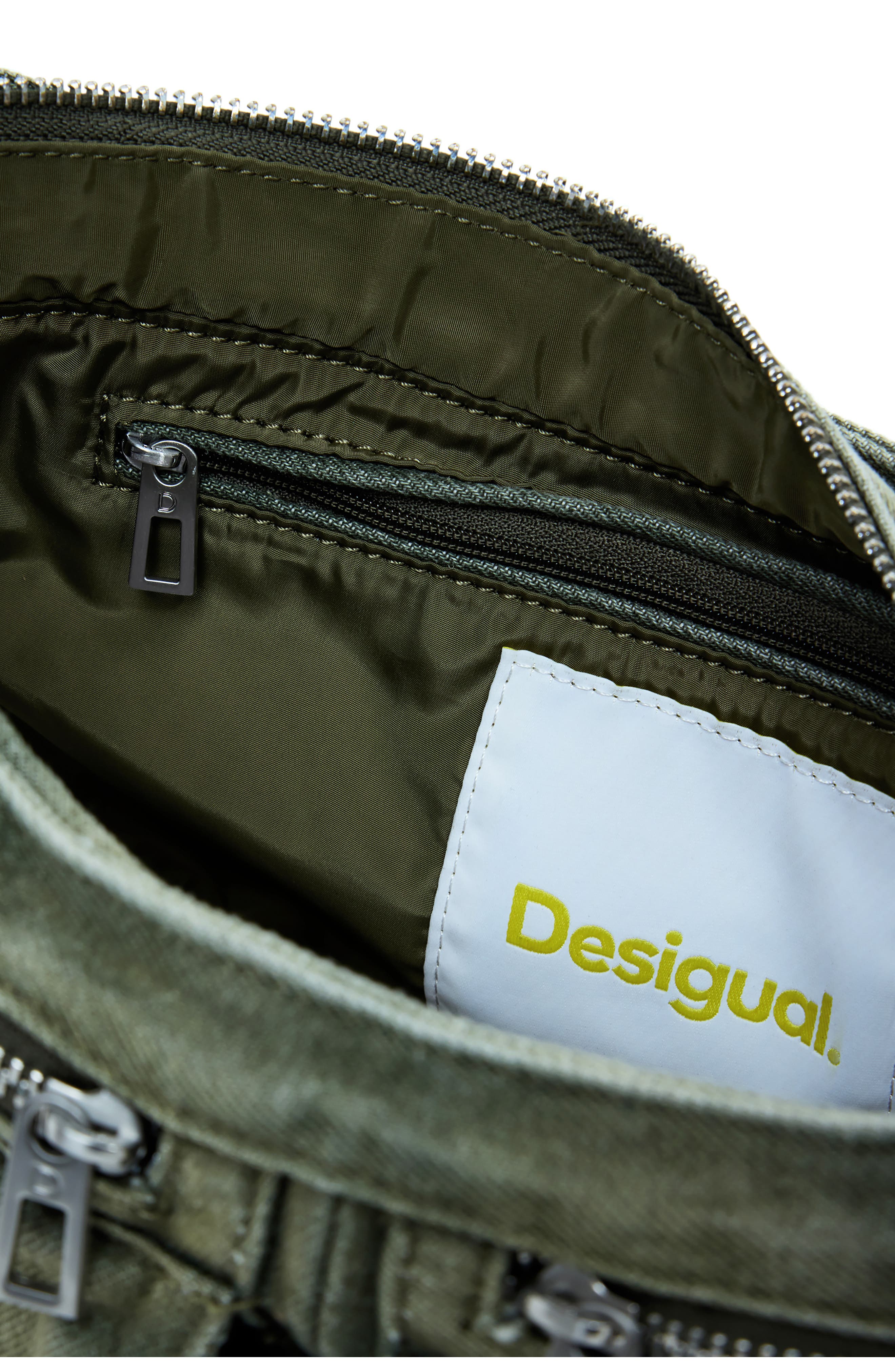 Desigual Denim Shoulder Bag, Alternate, color, Light Green
