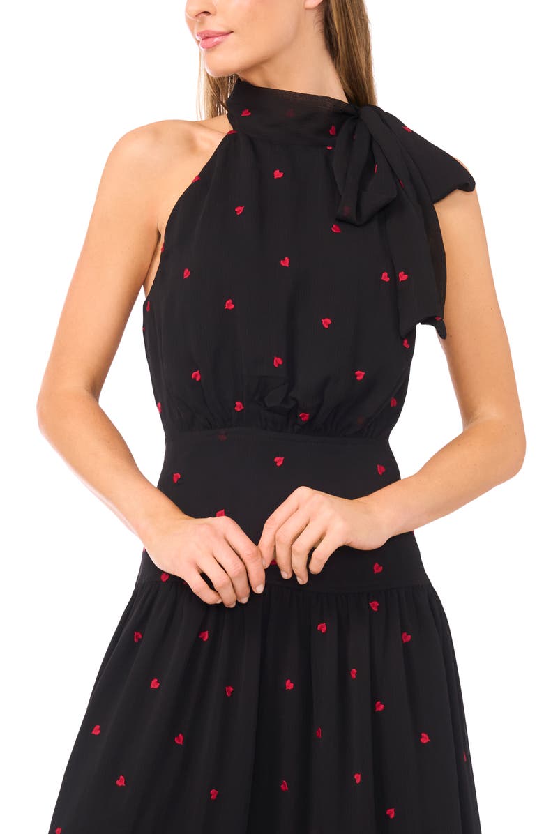 CeCe Embroidered Sleeveless Tiered Maxi Dress, Alternate, color, Rich Black