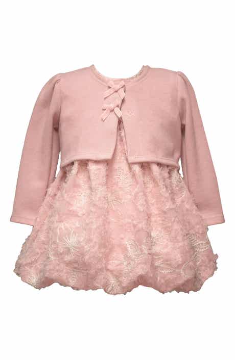 Bow Cardigan & Bubble Dress Set