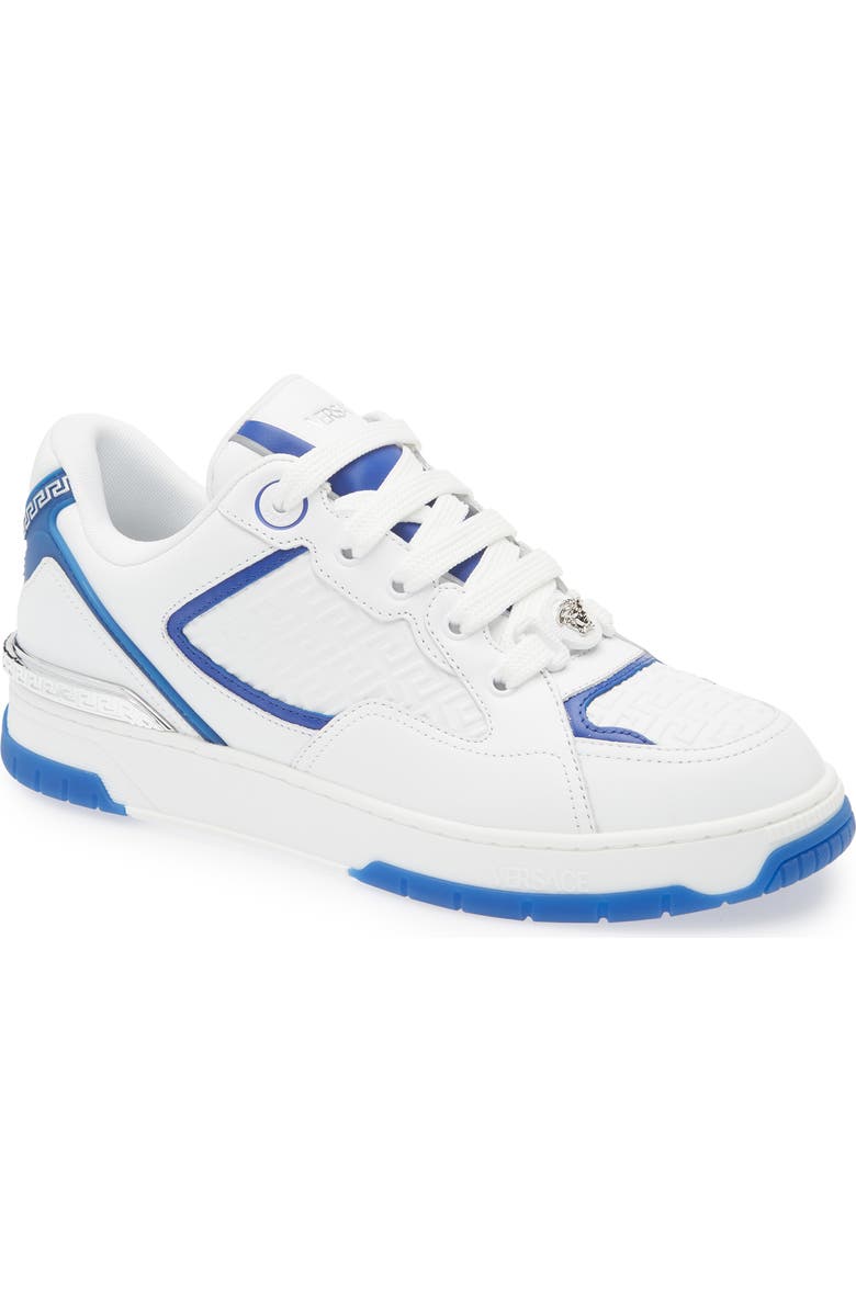 Versace Logo Sneaker, Main, color, White Royal Blue