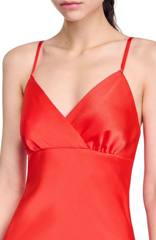 Sandro Floaty Dress With Straps In Poppy