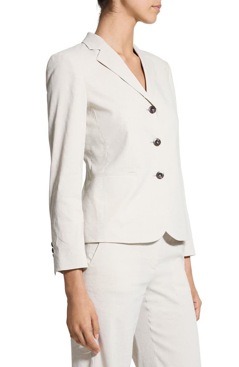Theory Shrunken Linen Blend Jacket, Alternate, color, White Clay