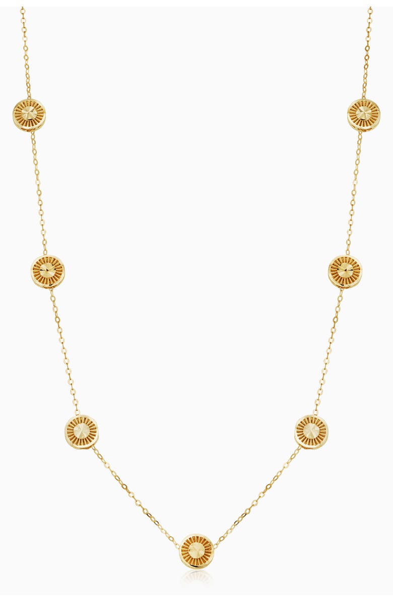 Oradina 14K Yellow Gold Roma Station Necklace, Main, color,