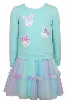 Zunie Kids' Long Sleeve Sequin Tutu Dress