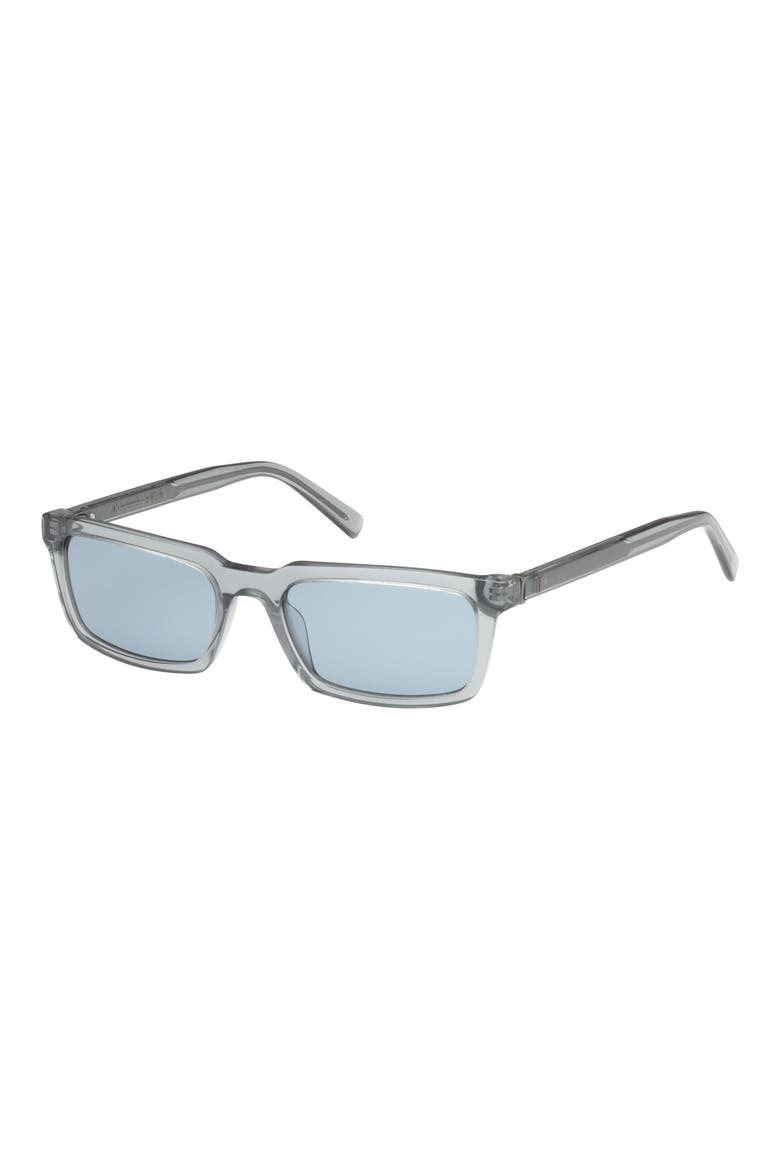 54mm Rectangular Sunglasses, Alternate, color, BLUE / BLUE LENS