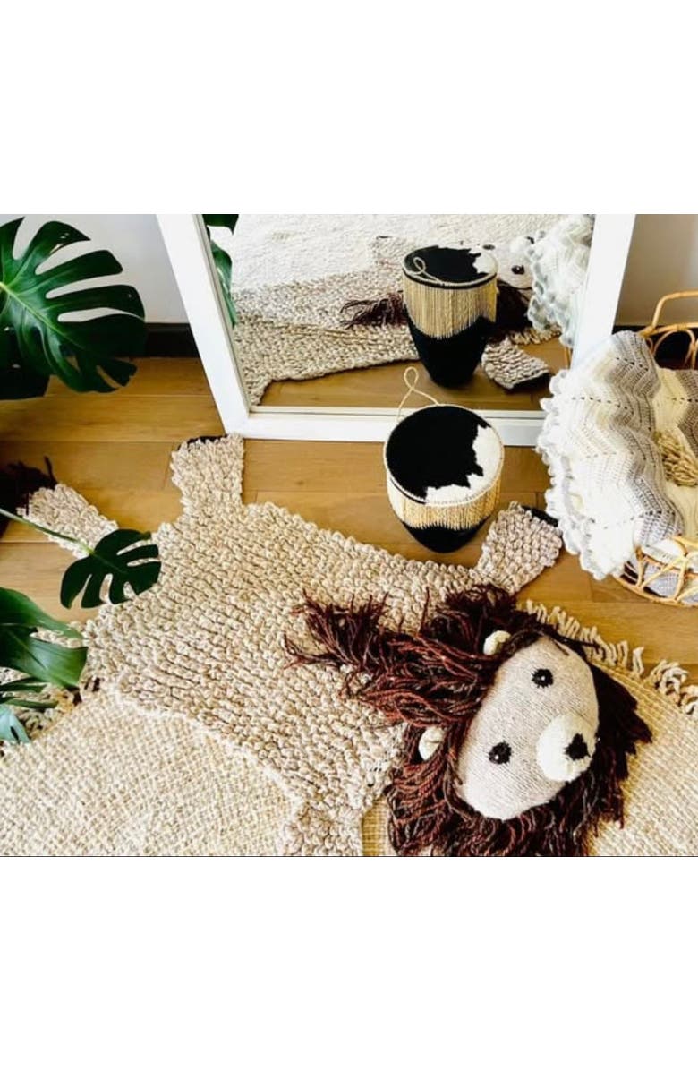 Finn + Emma Organic Wool Play Mat + Nursery Rug | Lion, Alternate, color, Beige