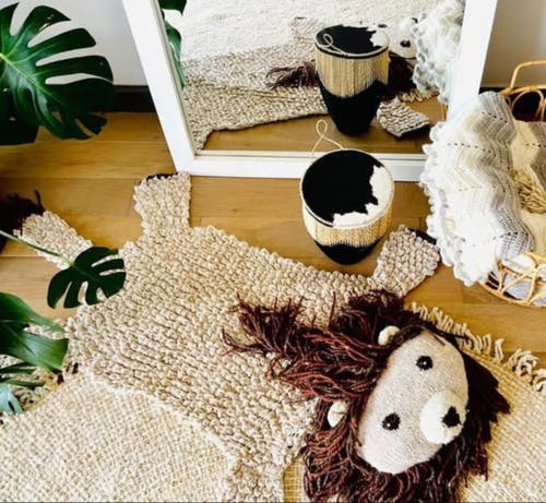 Finn & Emma Finn + Emma Organic Wool Play Mat + Nursery Rug | Lion In Brown