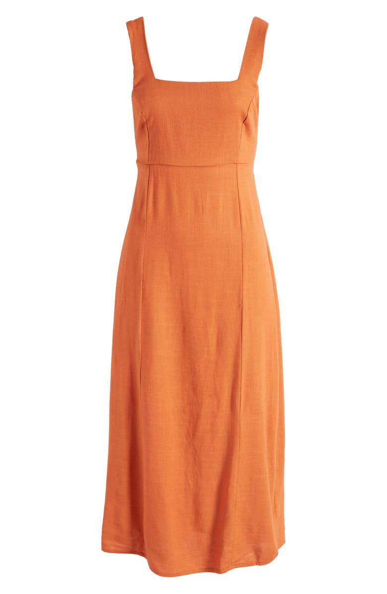 ASOS DESIGN Square Neck Open Back Maxi Dress, Alternate, color,