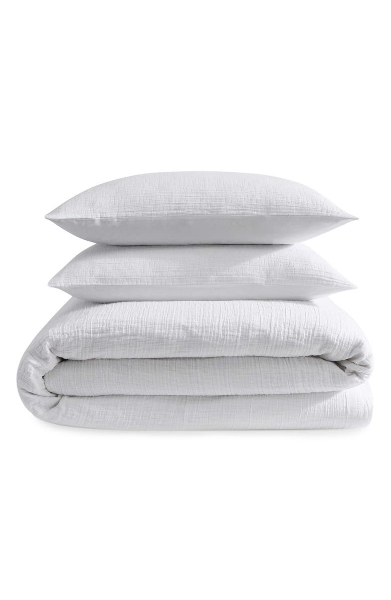 Calvin Klein Jacquard Cotton Duvet & Shams Set, Main, color, White