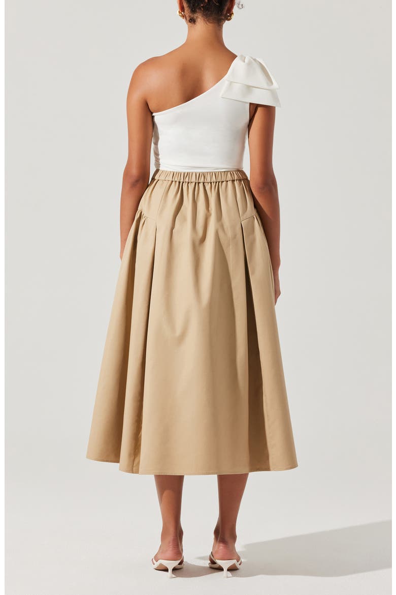 Laila Midi Skirt, Alternate, color, KHAKI