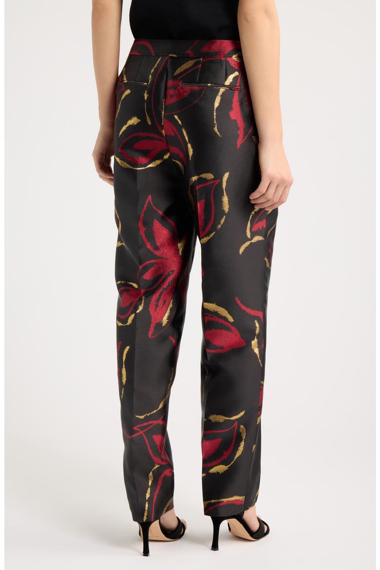 Side Zip Straight Ankle Jacquard Pants, Alternate, color, ANNE BLACK MULTI