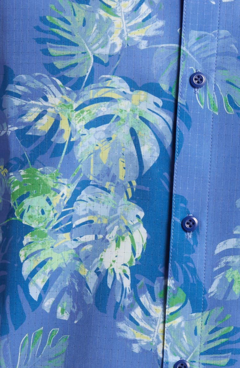 Tommy Bahama Bahama Coast Marina Fronds Short Sleeve Button-Up Shirt, Alternate, color, Capri Blue