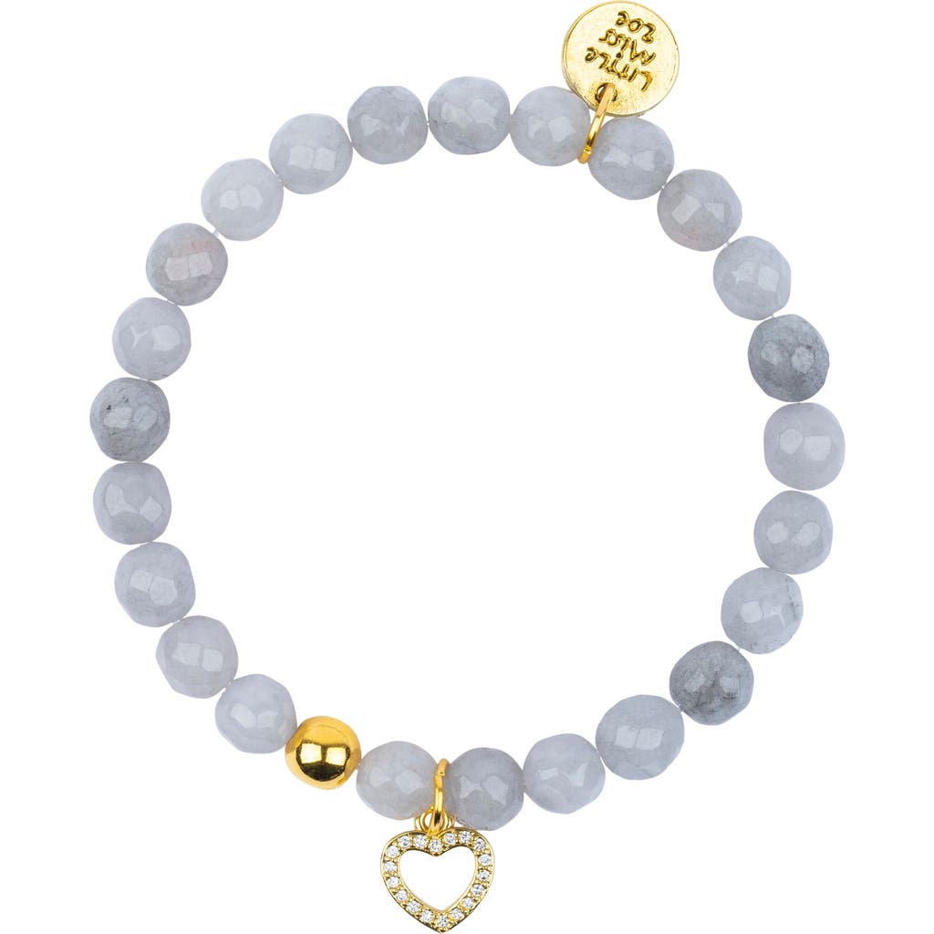 Little Miss Zoe Pave Heart Gemstone Bracelet