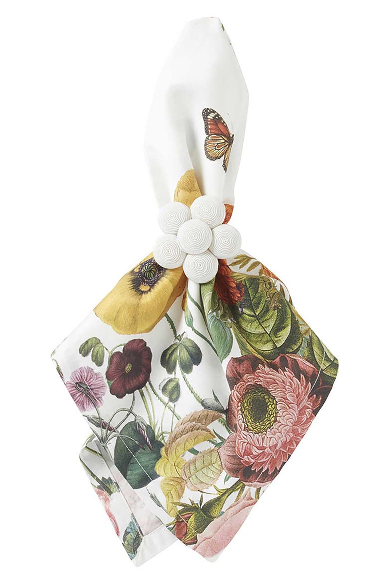 Field of Flowers Set of 4 Cotton Sateen Napkins, Alternate, color, MULTI