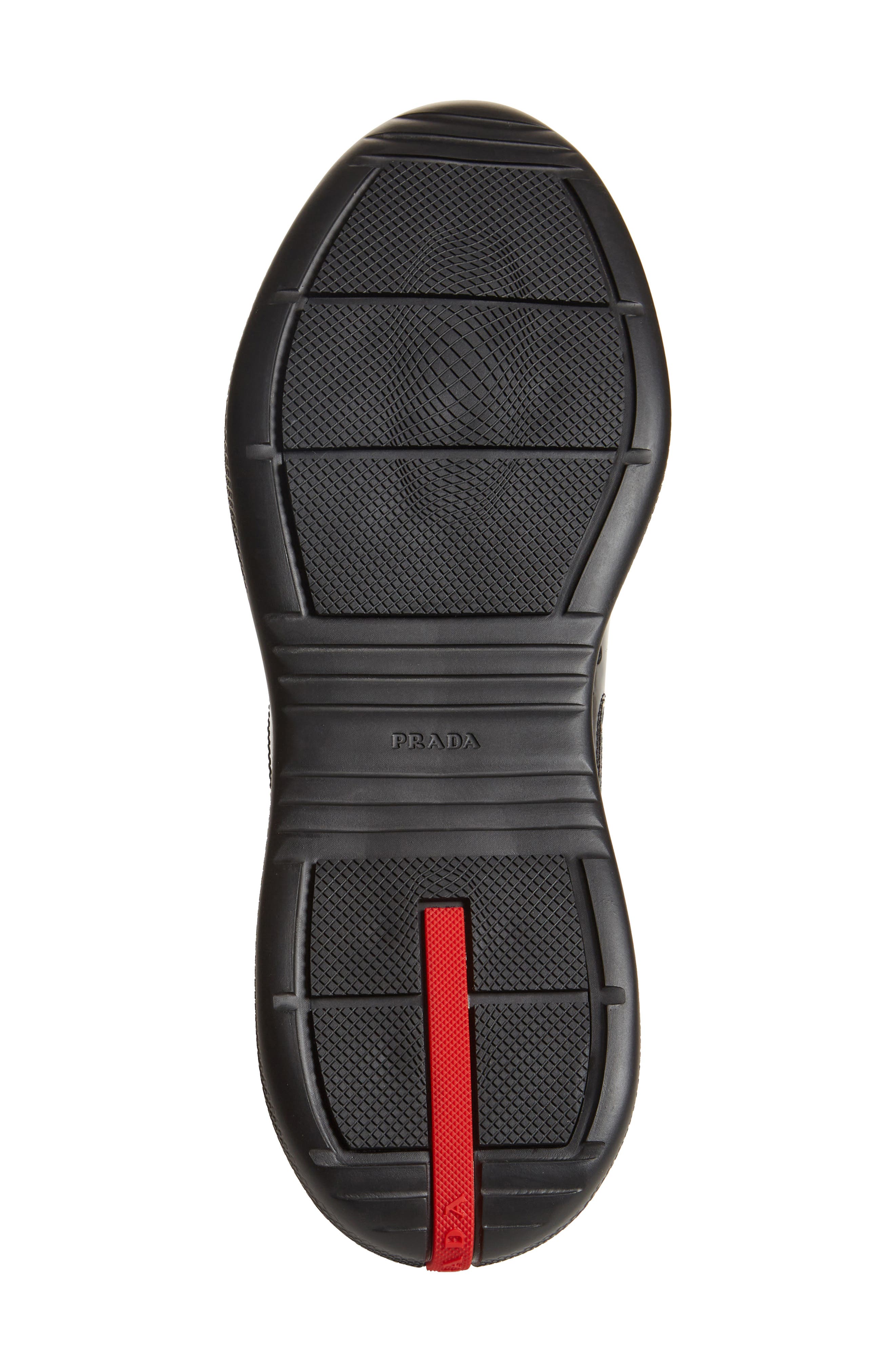 Prada America's Cup Vernice Bike Low Top Sneaker, Alternate, color, Nero