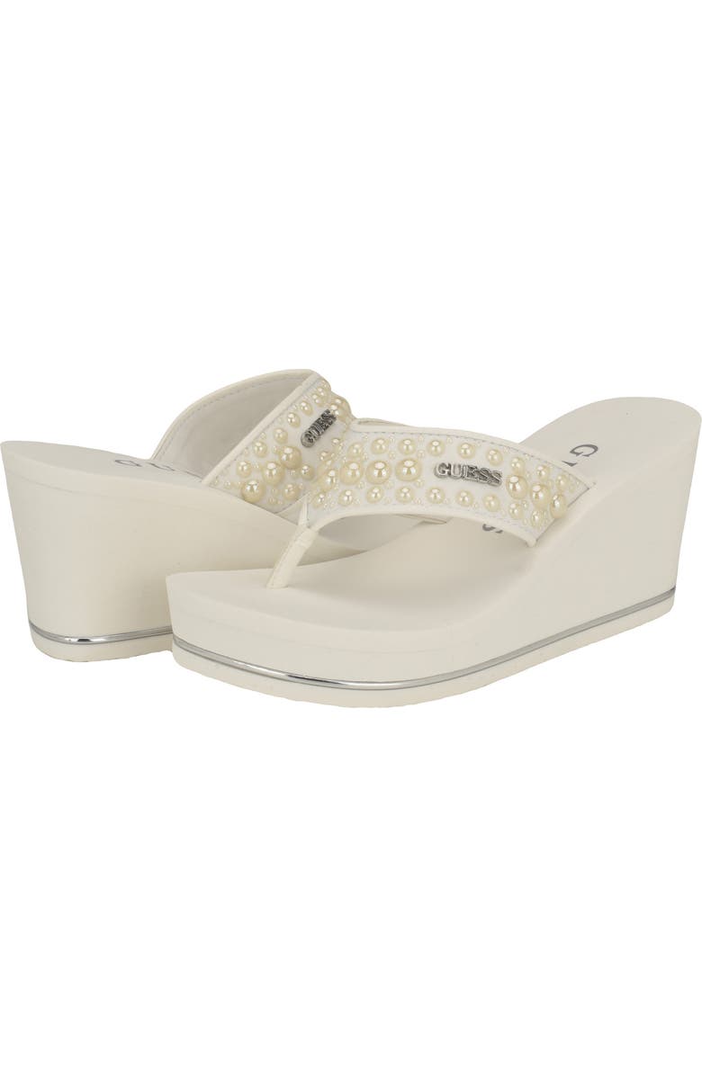 GUESS Silus Eva Platform Flip Flop, Alternate, color, White