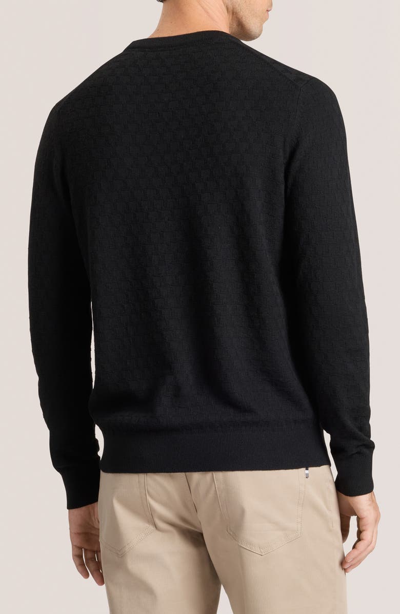 Ted Baker 'T' Stitch Crewneck Sweater, Alternate, color, Black Beauty