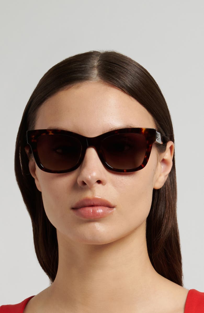 Kate Spade New York 51mm gradient polarized square sunglasses, Alternate, color, Havana Pattern Beige/ Brown