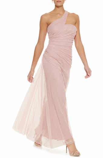 One Shoulder Tulle Gown