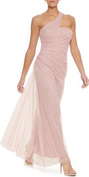 DKNY One Shoulder Tulle Gown