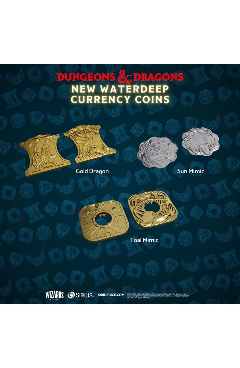 Dungeons & Dragons Undermountain Treasure Pack Display 25pk Dice Coin, Alternate, color, Multicolored