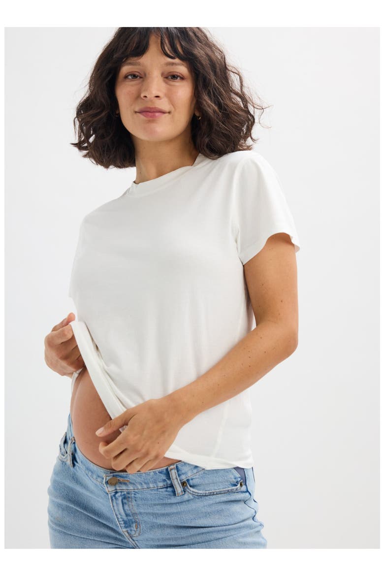 The Washed Cotton Short Sleeve Crew Tshirt, Alternate, color, White