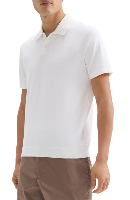 Theory Goris Grid Light Performance Polo In White
