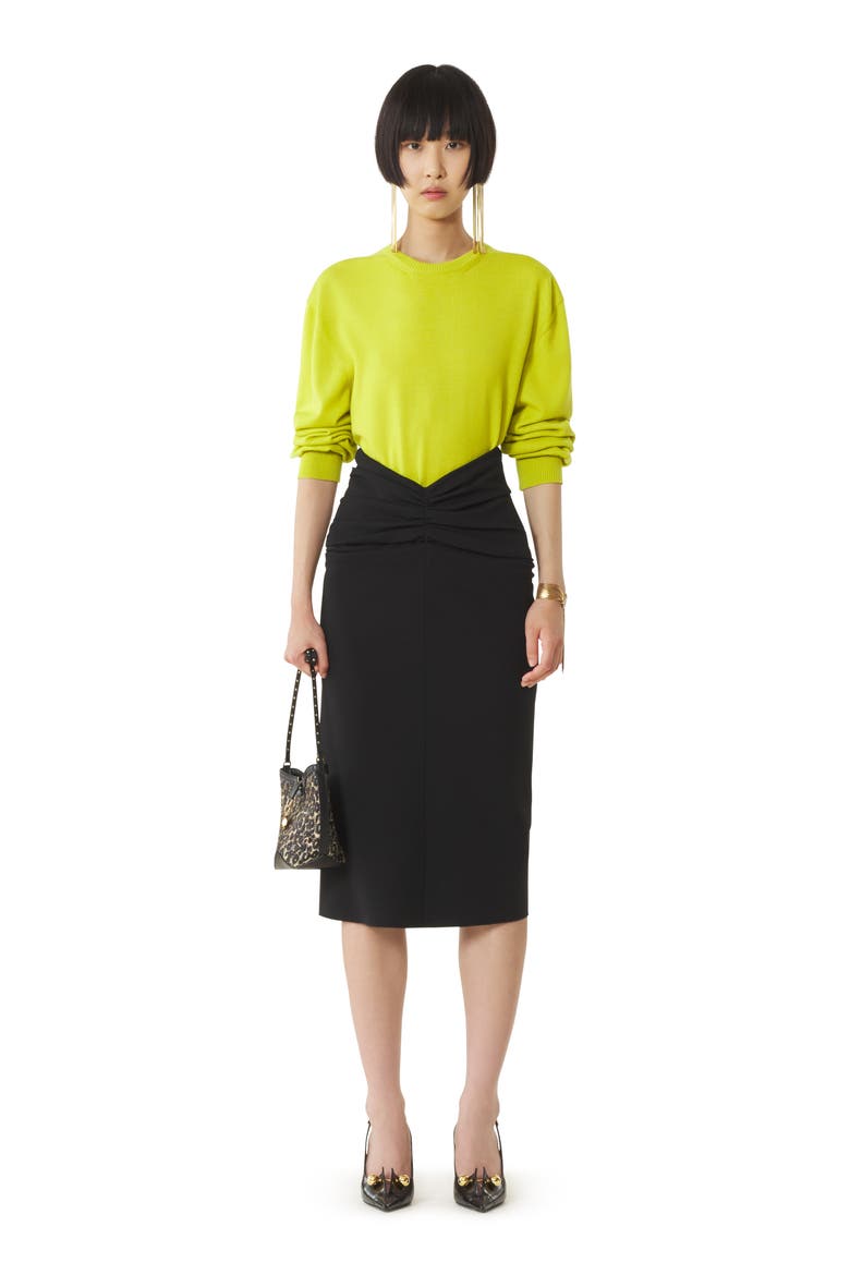 Black Midi Skirt In Jersey, Main, color, Black