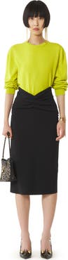 Lanvin Black Midi Skirt In Jersey