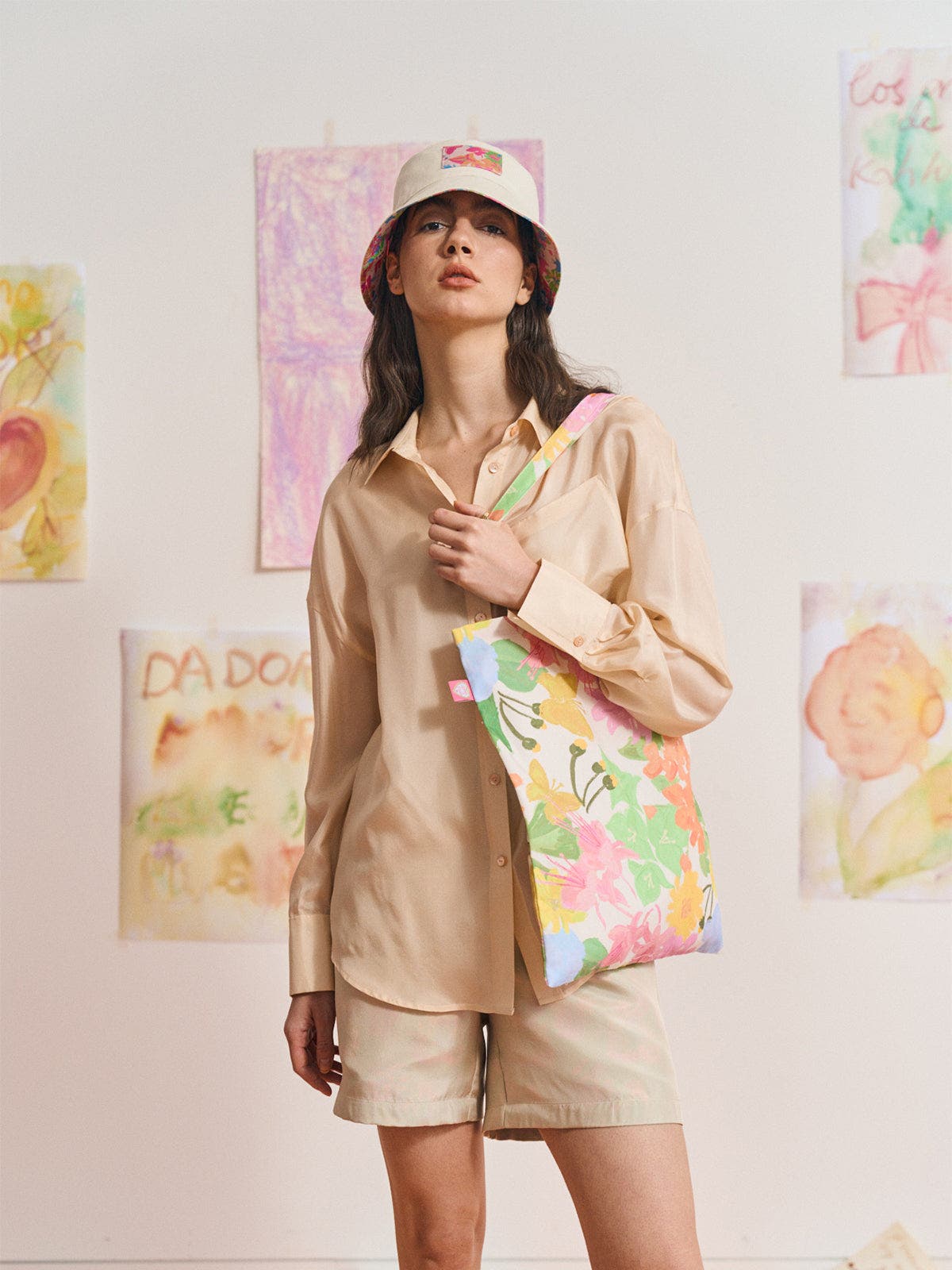 Lost Pattern NYC FRIDA x LOST PATTERN "Frida
s Garden" Tote Bag, Alternate, color, Pink