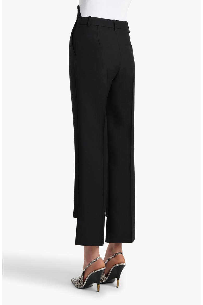 Rae Bonded Crepe Step Hem Cigarette Crop Pants, Alternate, color, BLACK