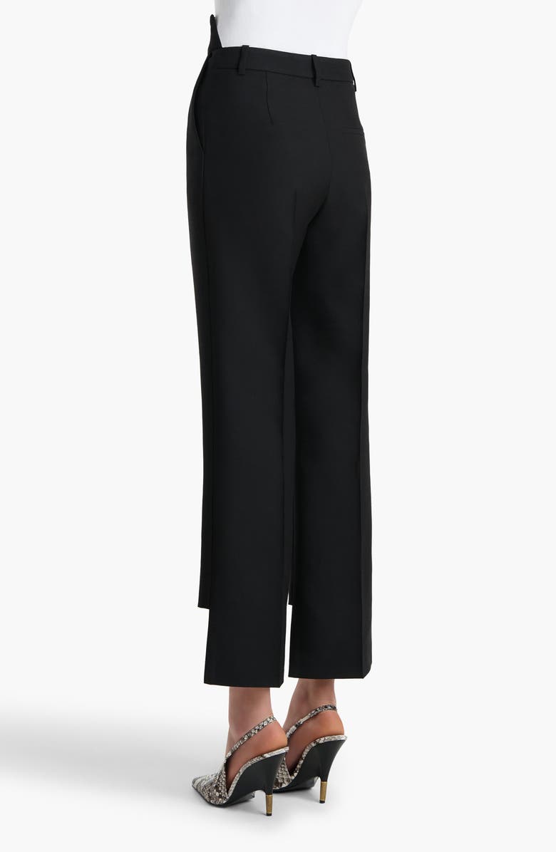 Khaite Rae Bonded Crepe Step Hem Cigarette Crop Pants, Alternate, color, Black
