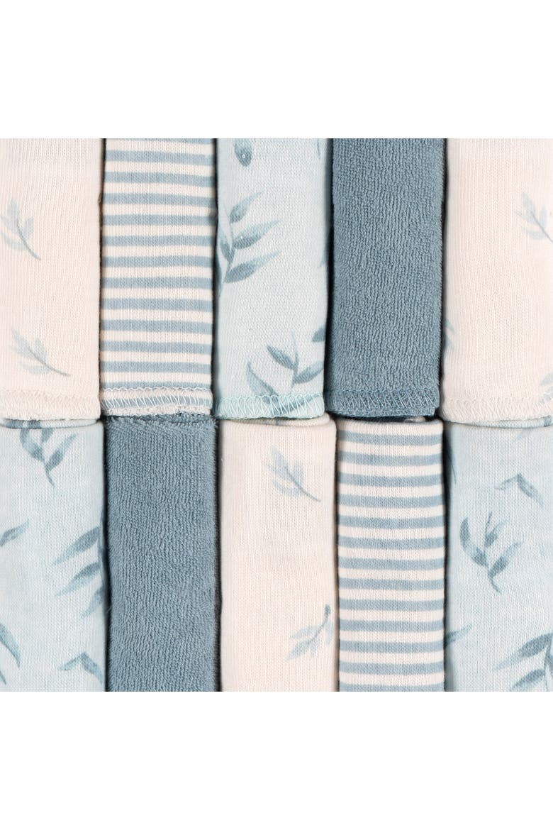 French Terry Washcloths Set, Pinks, One Size, Alternate, color, Soft Blue Tones