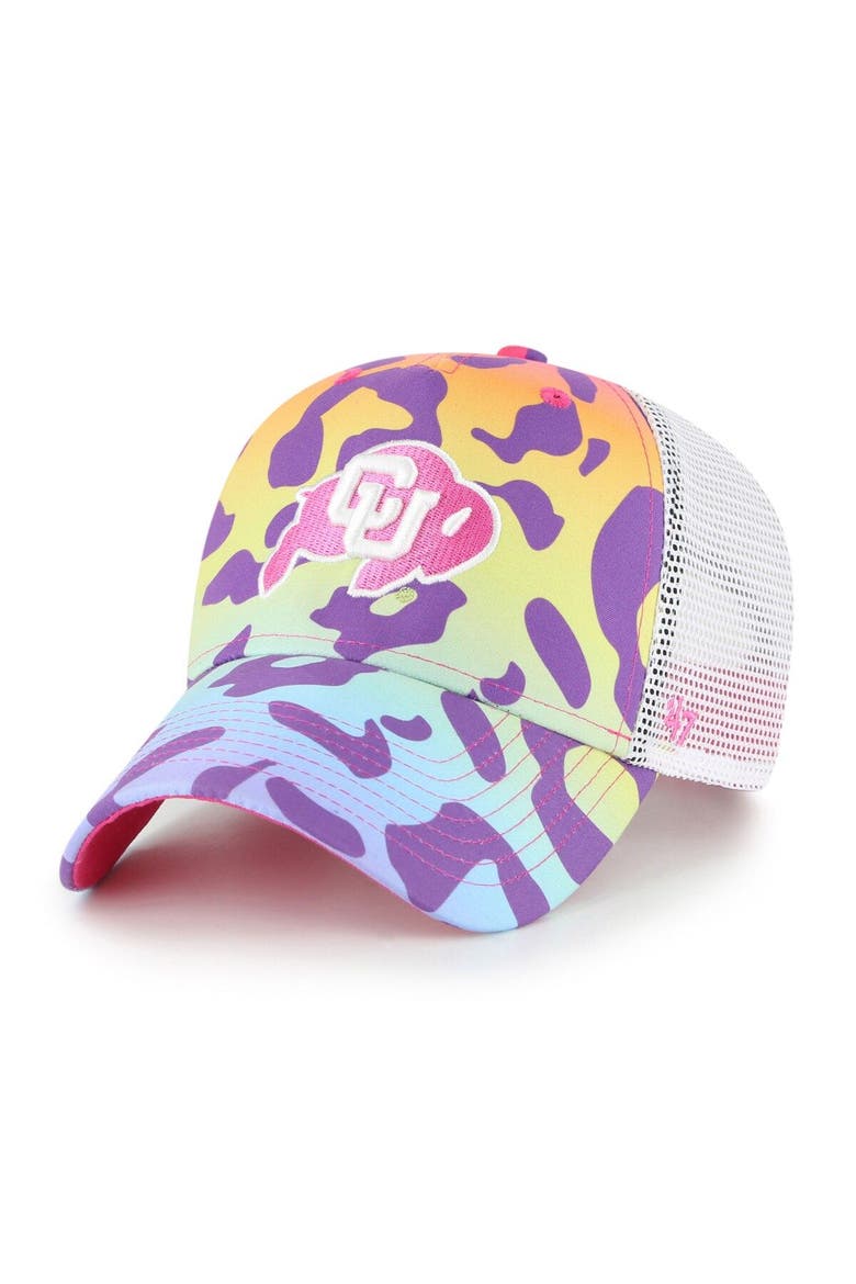 Girls Youth '47 Purple Colorado Buffaloes Cool Cat Trucker Snapback Hat, Main, color, Purple
