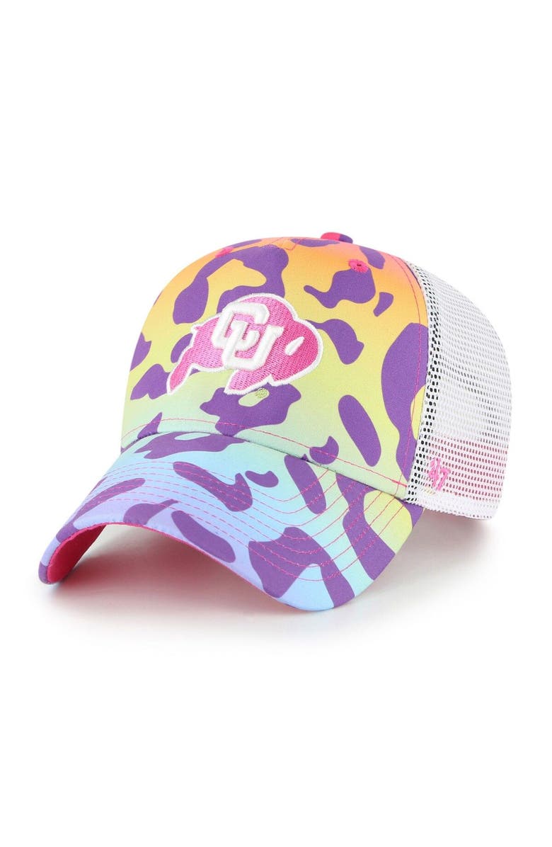 '47 Girls Youth '47 Purple Colorado Buffaloes Cool Cat Trucker Snapback Hat, Main, color,