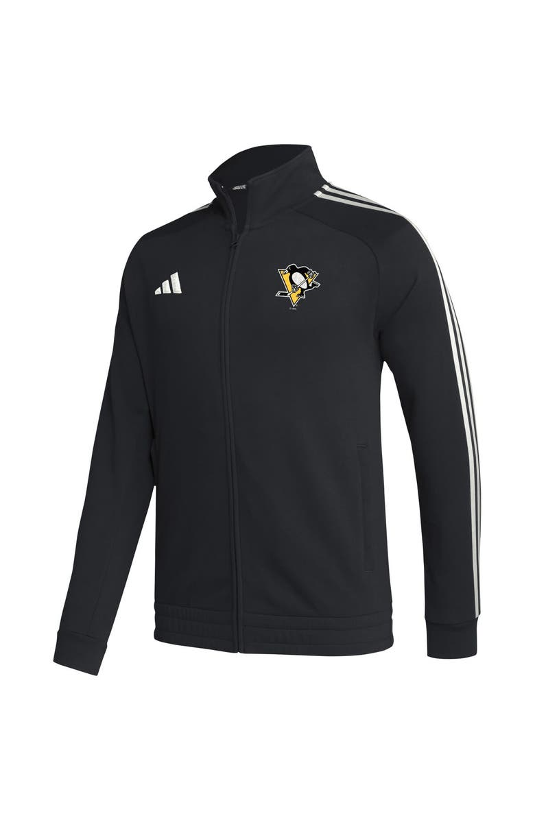 adidas Men's adidas  Black Pittsburgh Penguins Raglan Full-Zip Track Jacket, Alternate, color, 