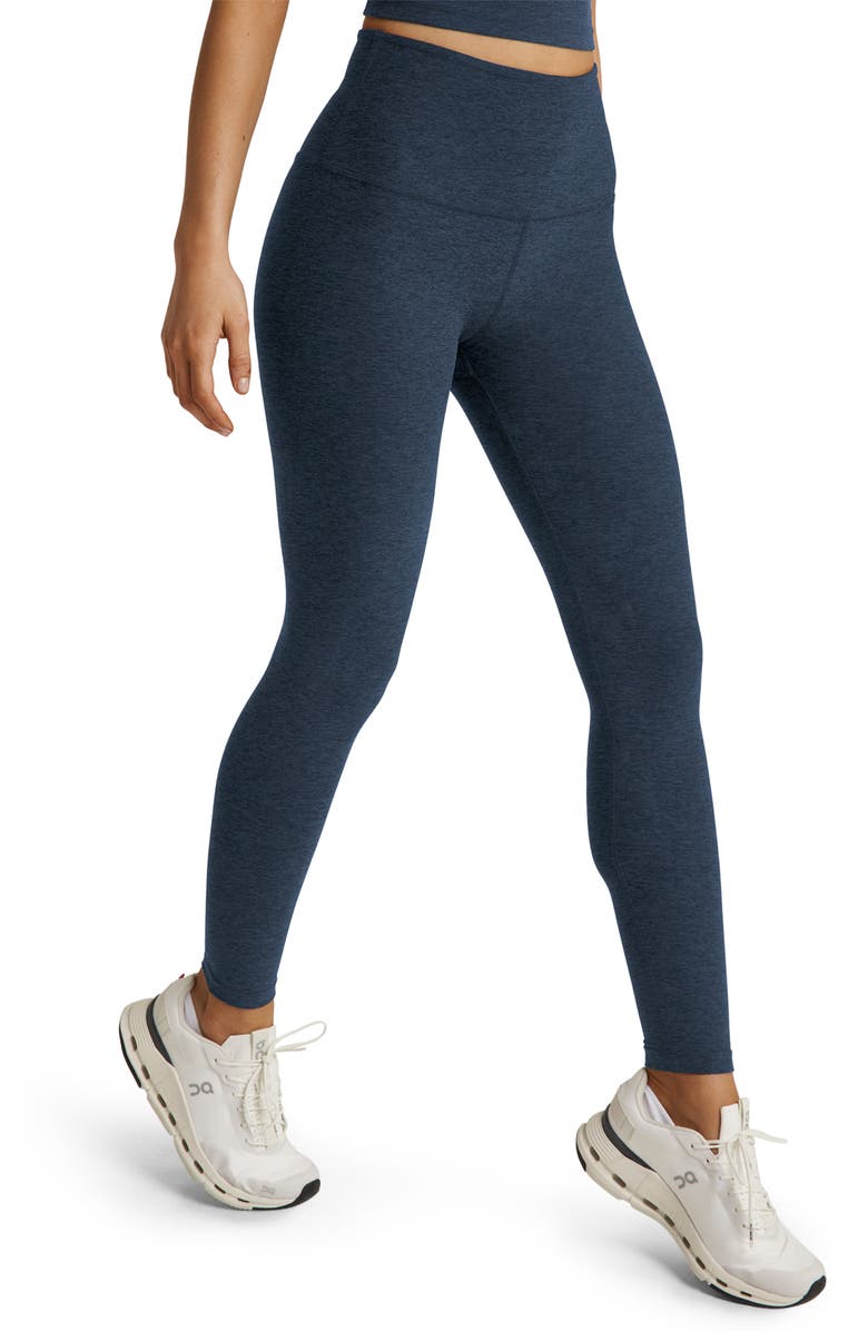 Beyond Yoga Caught in the Midi High Waist Leggings, Alternate, color, Nocturnal Navy