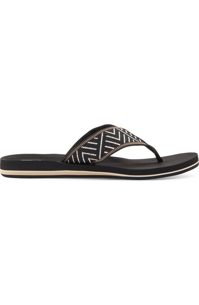 Reef Spring Woven Strap Flip Flop, Alternate, color, Black/Cream