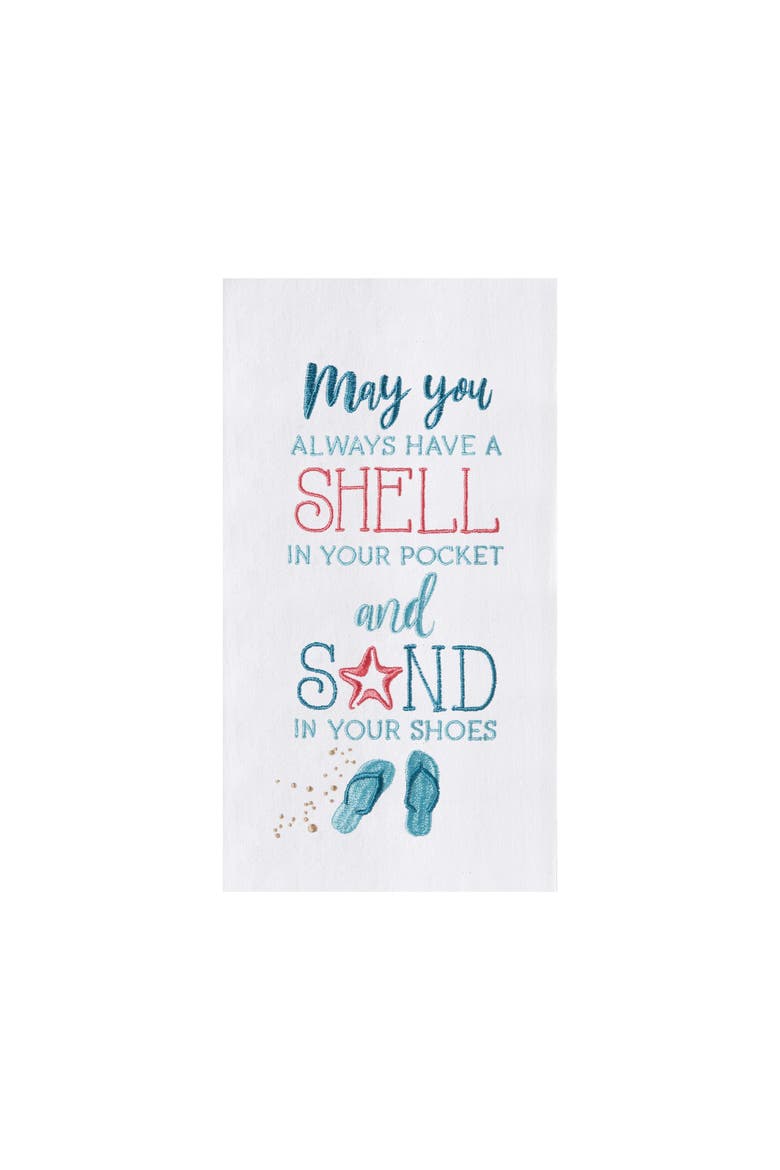 Shell In Your Pocket Flour Sack DishDishtowel, Main, color, White