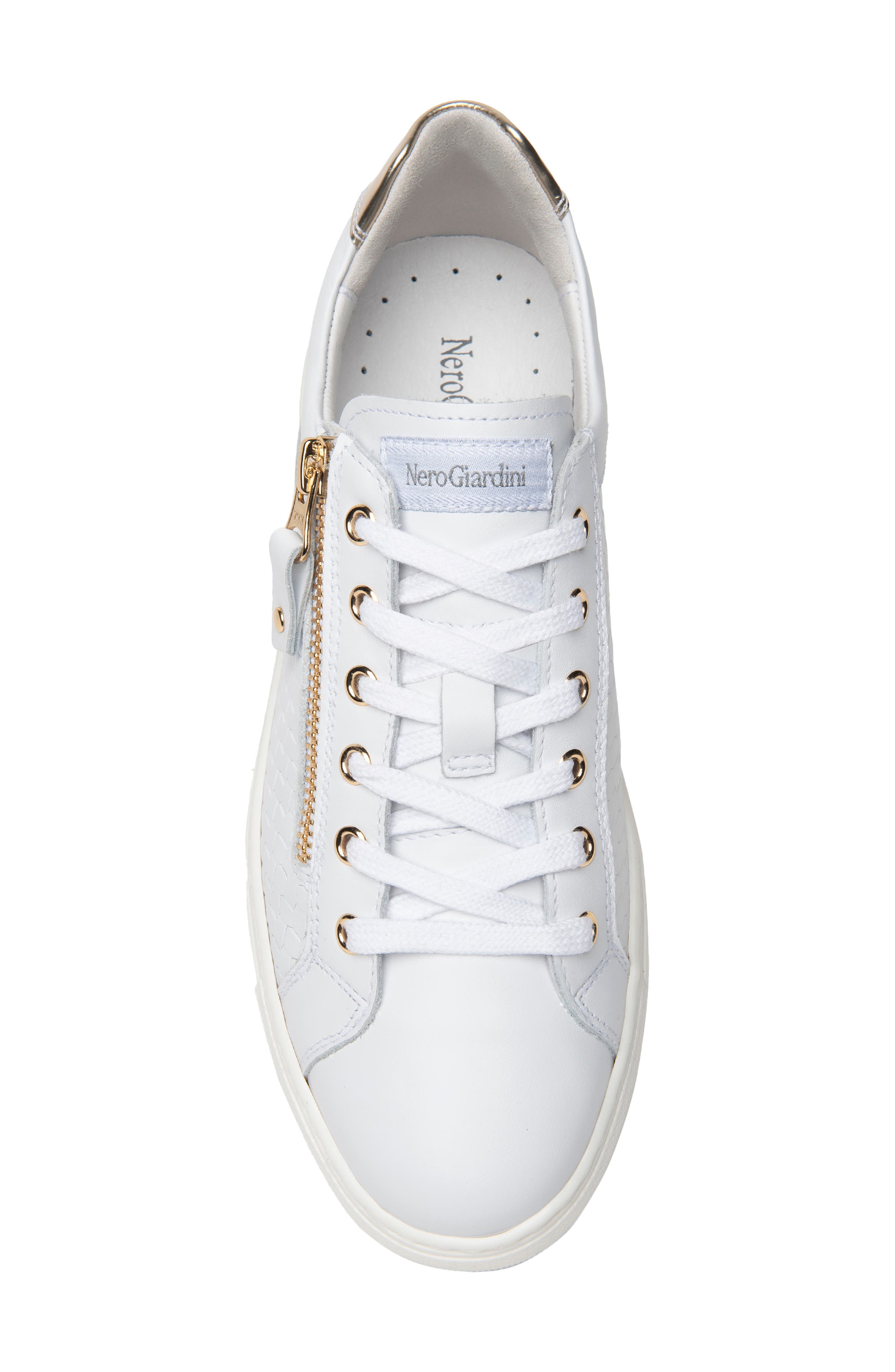 NeroGiardini Basketweave Side Zip Sneaker, Alternate, color, 
