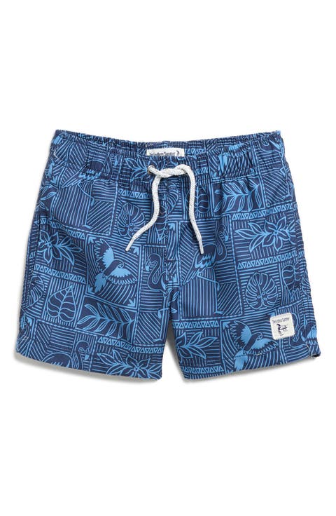 Kids' Flamingo Tiles Volley Swim Trunks (Little Kid & Big Kid)