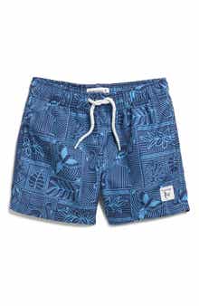 THE ENDLESS SUMMER Kids' Flamingo Tiles Volley Swim Trunks
