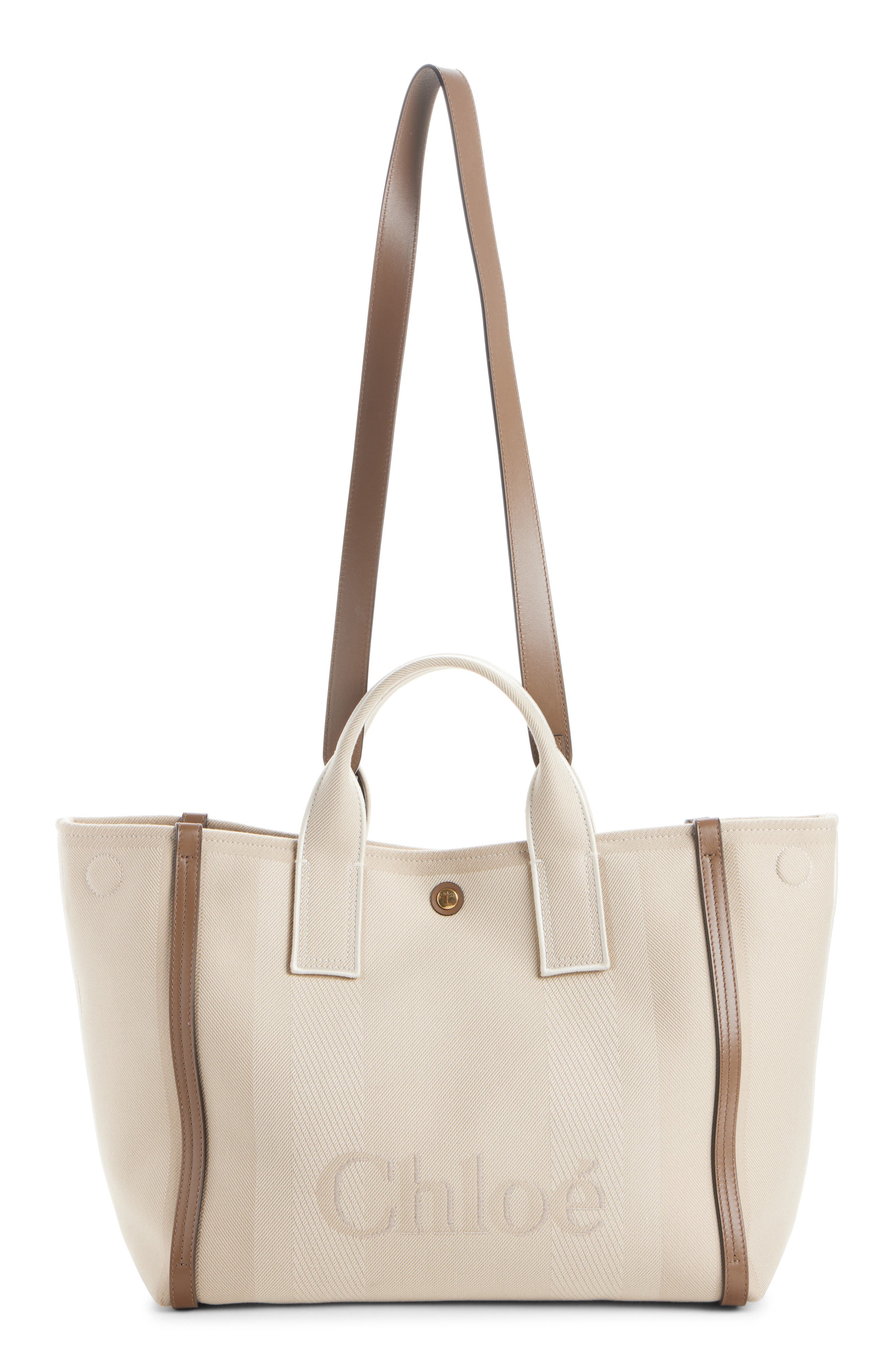 Chloé Logo Canvas Tote, Alternate, color, 