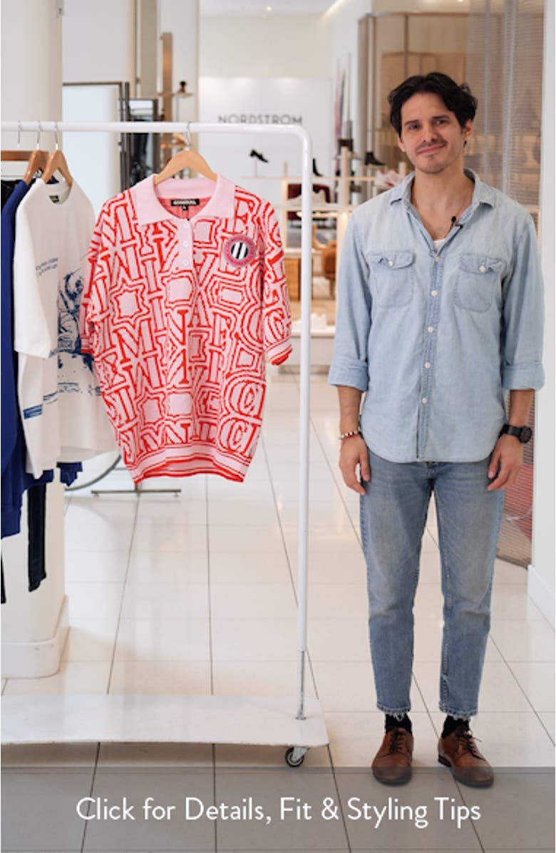 Logo Jacquard Polo Sweater, sales video thumbnail