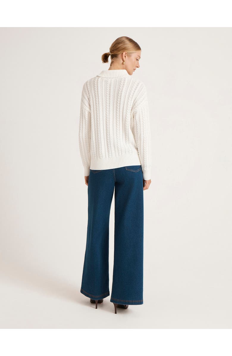 Finery London Vivana Turtle Neck Knitted Sweater, Alternate, color, Ivory